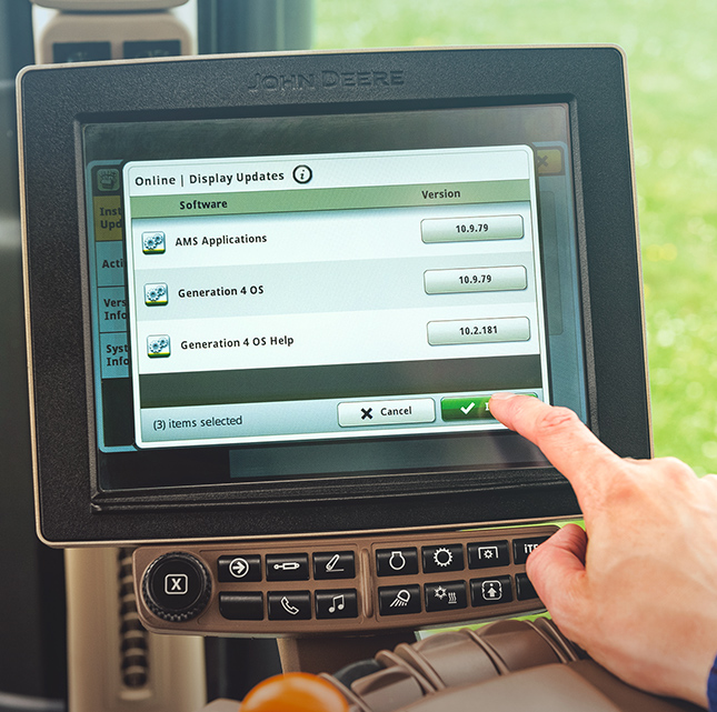 Touchscreen in combine